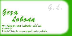 geza loboda business card